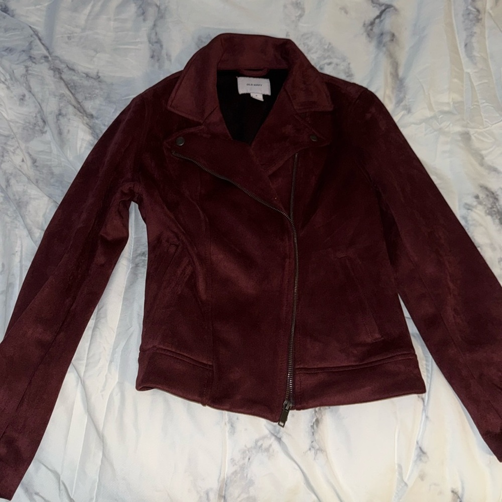 M PLUM SUEDE COAT